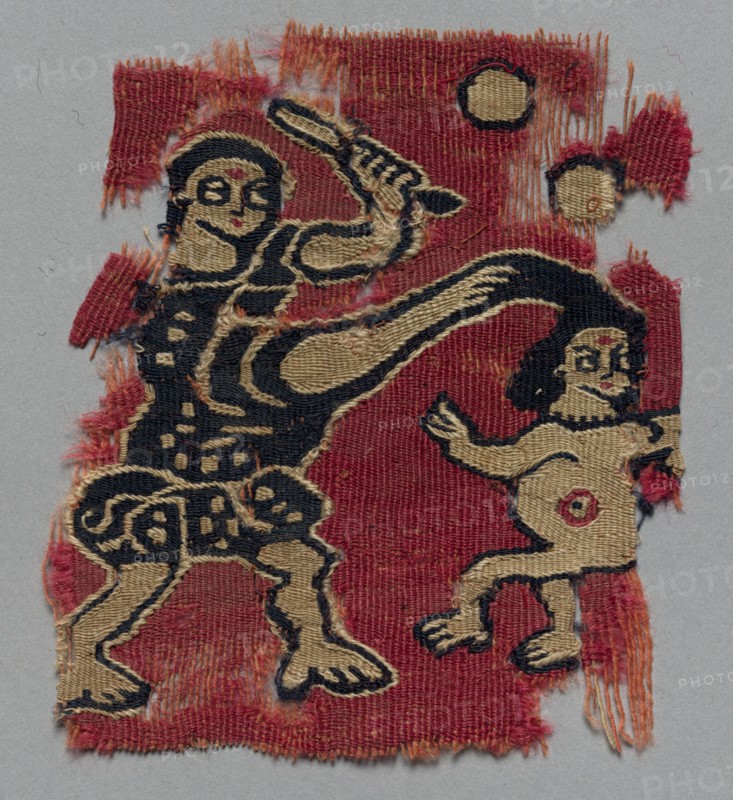 Fragment of an Ornament, 700s - 800s. Egypt, Byzantine period, 8th - 9th century. Tapestry weave: wool; overall: 12 x 10.3 cm (4 3/4 x 4 1/16 in.)