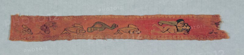 Fragment from a Child's Tunic: Clavus II, 600s - 700s. Egypt, Umayyad period (?), 7th - 8th century. Tabby weave, inwoven tapestry ornament; wool and linen; overall: 29.5 x 3.5 cm (11 5/8 x 1 3/8 in.).