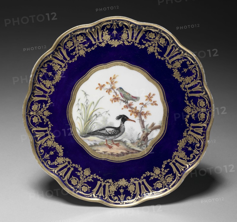 Footed Dish (soucoupe à pied), 1786. Sèvres Porcelain Manufactory (French, est. 1740), Etienne Evans (French, 1733-1806). Soft-paste porcelain with enamel and gilt decoration; diameter: 4 x 22.4 cm (1 9/16 x 8 13/16 in.).