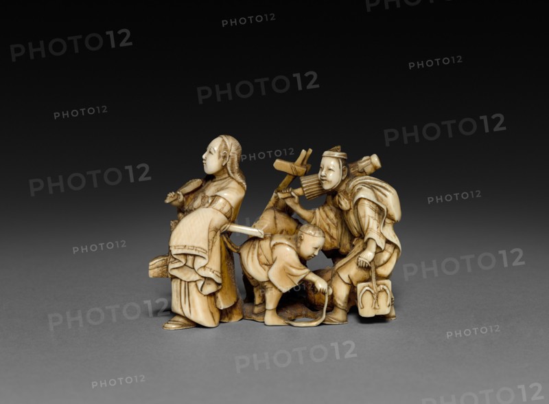 Procession with Four Figures, Late 1800s- Early 1900s. Japan, Late 19th- Early 20th century. Ivory; overall: 6.2 cm (2 7/16 in.).
