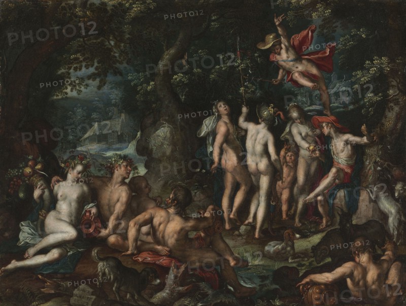 The Judgment of Paris, 1602. Joachim Anthoniz Wtewael (Dutch, 1566-1638). Oil on copper; framed: 25.5 x 30.5 x 3 cm (10 1/16 x 12 x 1 3/16 in.); unframed: 15.4 x 20.5 cm (6 1/16 x 8 1/16 in.).