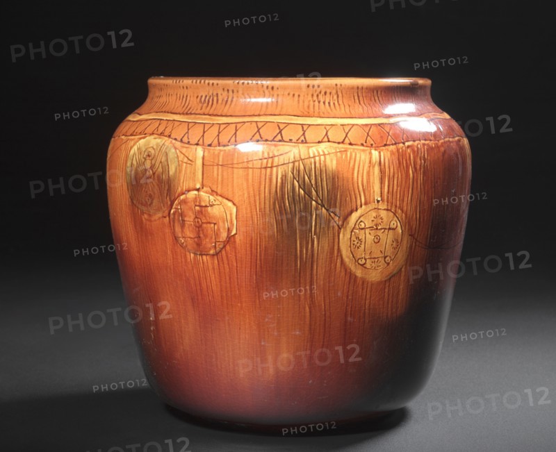 Vase, 1888. Rookwood Pottery Company (American, established 1880), Artus Van Briggle (American, 1869-1904). Stoneware; diameter: 17.2 cm (6 3/4 in.); overall: 15.9 cm (6 1/4 in.).