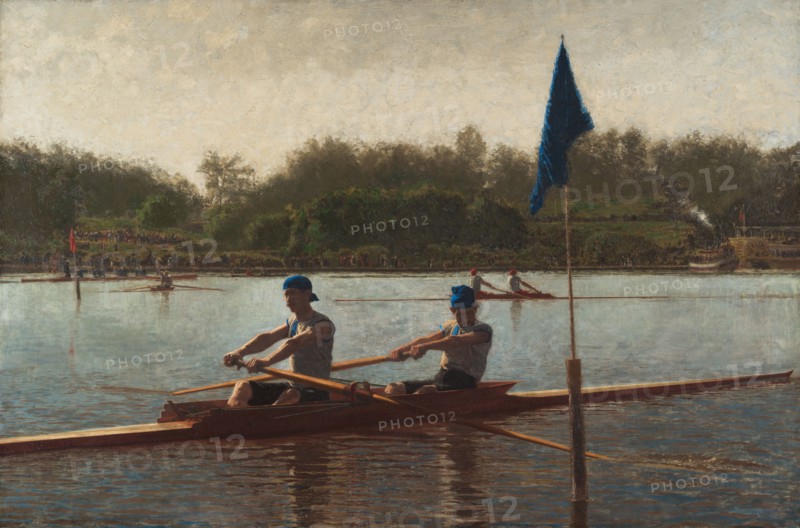 The Biglin Brothers Turning the Stake, 1873. Thomas Eakins (American, 1844-1916). Oil on canvas; framed: 117 x 167 x 6.5 cm (46 1/16 x 65 3/4 x 2 9/16 in.); unframed: 101.3 x 151.4 cm (39 7/8 x 59 5/8 in.).