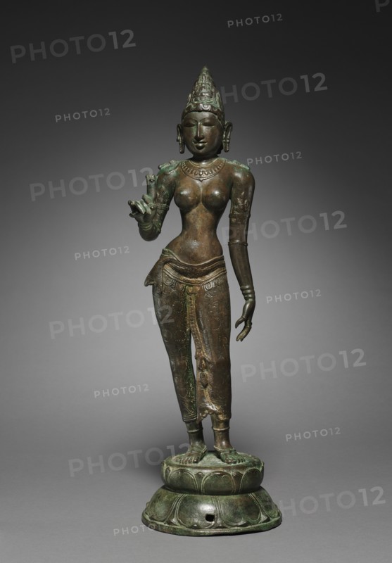 Goddess Holding a Lotus, c. 950. South India, Tamil Nadu, Chola period (900-13th Century). Bronze; overall: 64.1 cm (25 1/4 in.).