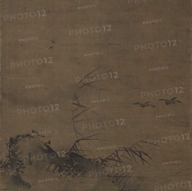 Waterfowl and Reeds, early 1200s. Attributed to Liang Kai (Chinese, mid-1100s-early 1200s). Hanging scroll, ink on silk; overall: 23 x 22.9 cm (9 1/16 x 9 in.).