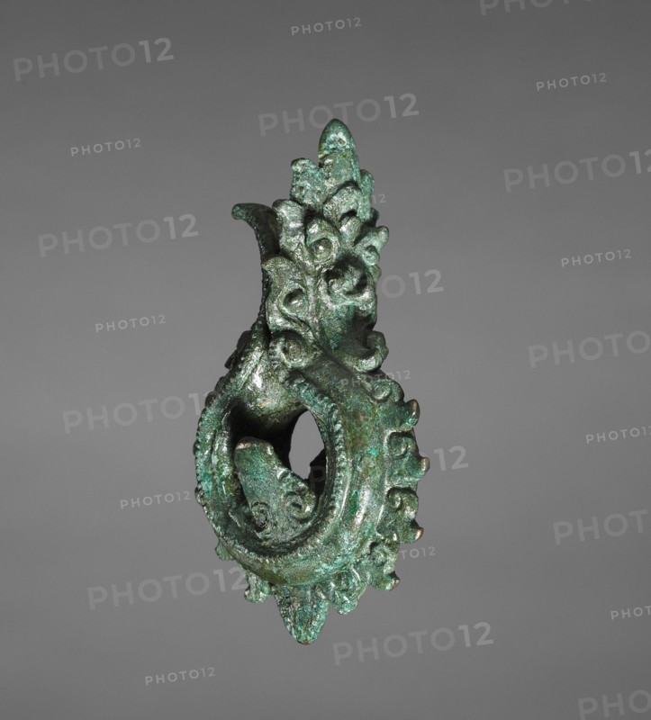 Earring, 13th Century. Cambodia, Angkorean Period (877-1431). Bronze; overall: 6.1 x 3.7 cm (2 3/8 x 1 7/16 in.).