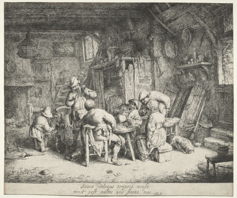 The Breakfast, c. 1664. Adriaen van Ostade (Dutch, 1610-1684). Etching