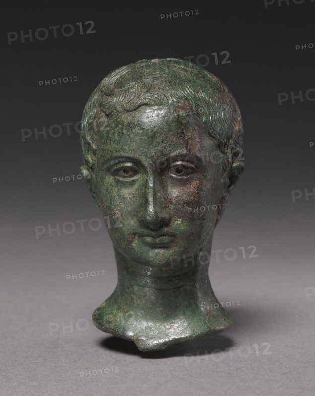 Portrait of a Young Girl, c. 25-30. Italy, Eastern Roman Empire, early 1st Century. Bronze; overall: 9.7 cm (3 13/16 in.).
