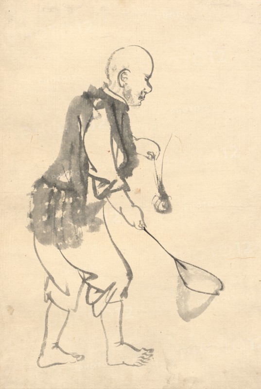 The Shrimp Fisherman. Kono Bairei (Japanese, 1844-1895). Ink on paper; overall: 39.7 x 26.7 cm (15 5/8 x 10 1/2 in.).