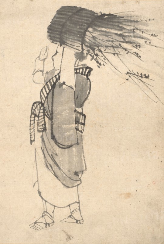 The Faggot Bearer, 1844-1895. Kono Bairei (Japanese, 1844-1895). Ink and color on paper; overall: 39.7 x 26.7 cm (15 5/8 x 10 1/2 in.).