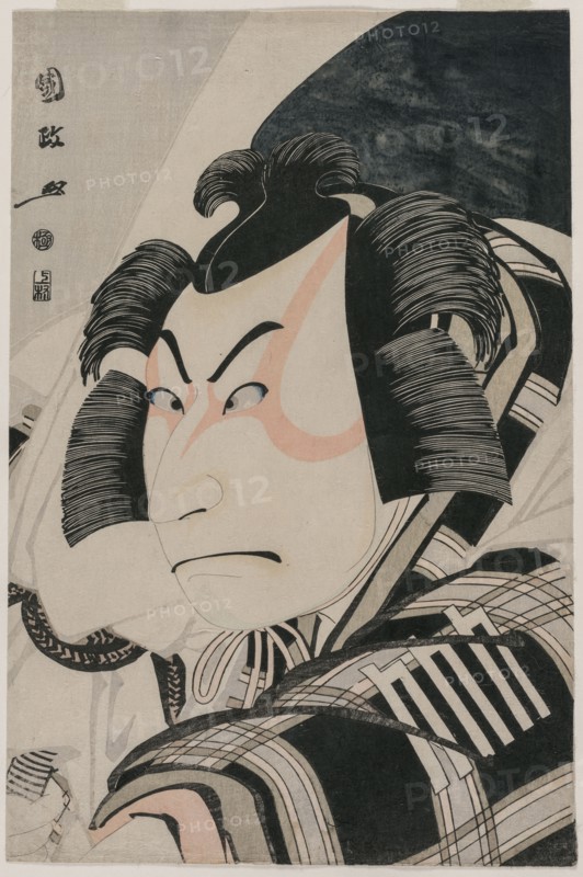 Nakamura Nakazo II as Matsuomaru in the Carriage-Stopping Scene, 1796. Utagawa Kunimasa (Japanese, 1773-1810). Color woodblock print, with mica and lacquer; sheet: 38.8 x 25.8 cm (15 1/4 x 10 3/16 in.).