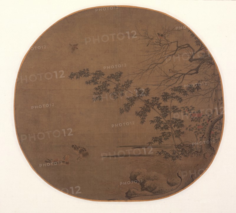 Birds on an Autumn Inlet, c. 1200. China, Southern Song dynasty (1127-1279). Album leaf, ink and color on silk; overall: 22.4 x 24 cm (8 13/16 x 9 7/16 in.).