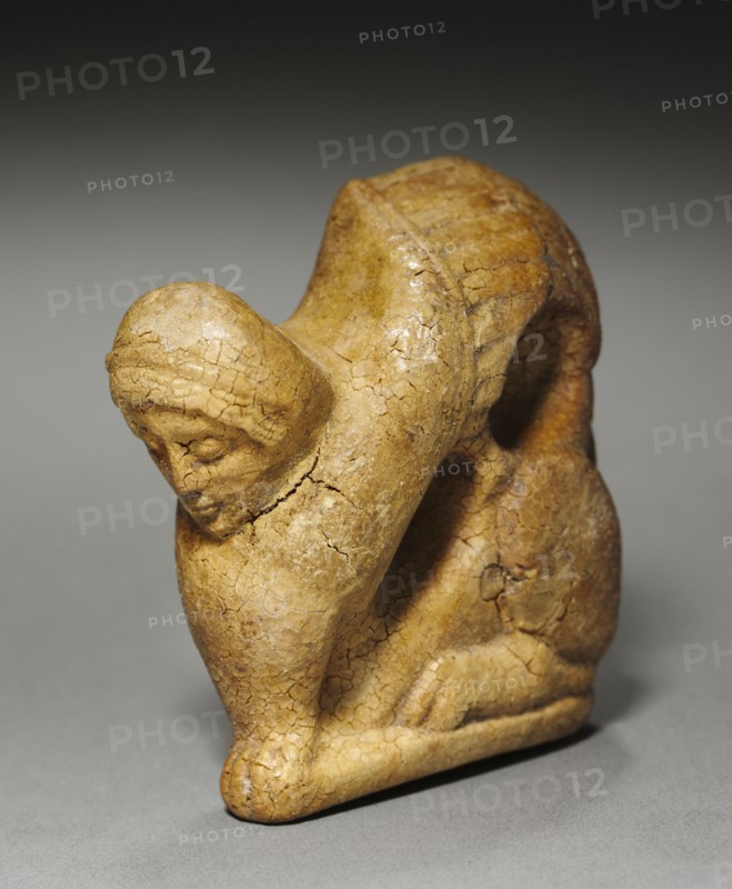 Sphinx, c. 500 BC. South Italy, Taranto, late 6th Century BC. Amber; overall: 5.8 x 2.3 cm (2 5/16 x 7/8 in.).