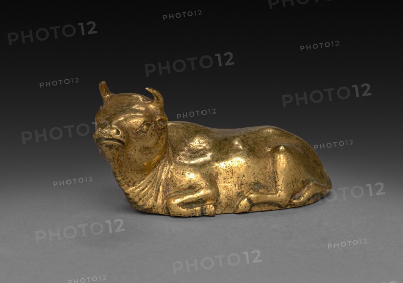 Recumbent Bull, 700s. China, Tang dynasty (618-907). Gilt bronze; overall: 3.5 x 7 cm (1 3/8 x 2 3/4 in.).