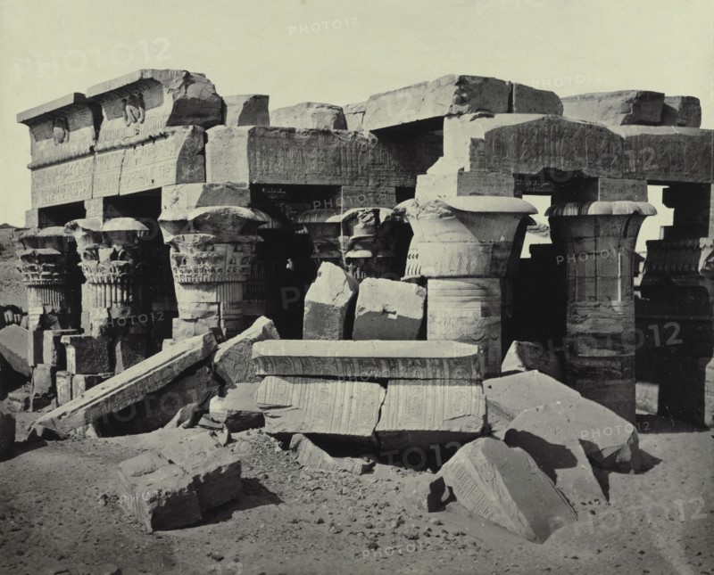 Egypt, Sinai and Jerusalem: A Series of Twenty Photographic Views, with Descriptions by Mrs. Poole and Reginald Stuart Poole: Kom Ombo, c. 1858. Francis Frith (British, 1822-1898), William Mackenzie. Albumen print from wet collodion negative; image: 39.5 x 49 cm (15 9/16 x 19 5/16 in.); matted: 61 x 76.2 cm (24 x 30 in.)