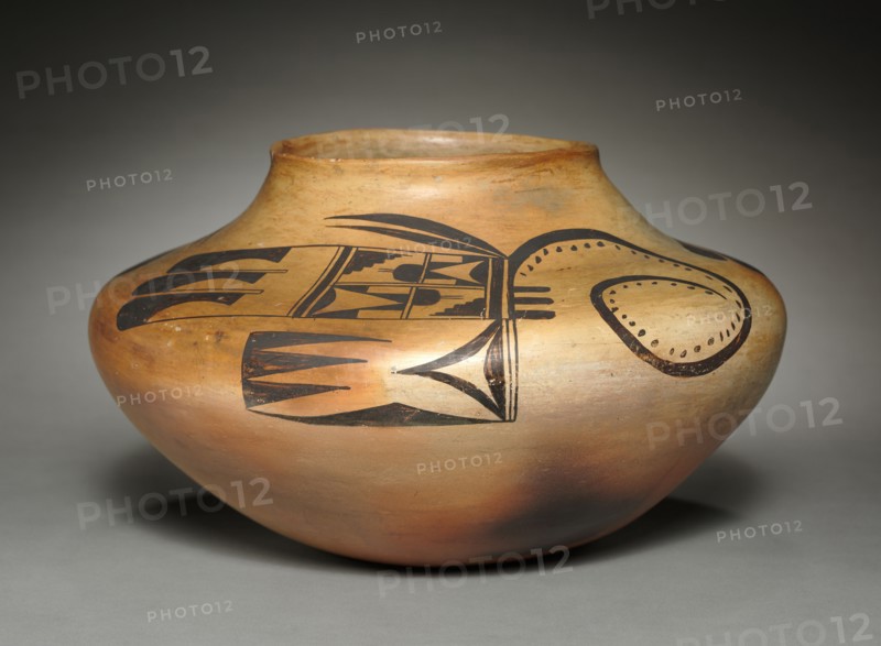Jar, c. 1890-1910. Nampeyo (Hopi-Tewa, 1859–1942). Earthenware; overall: 16.8 x 29.2 cm (6 5/8 x 11 1/2 in.).