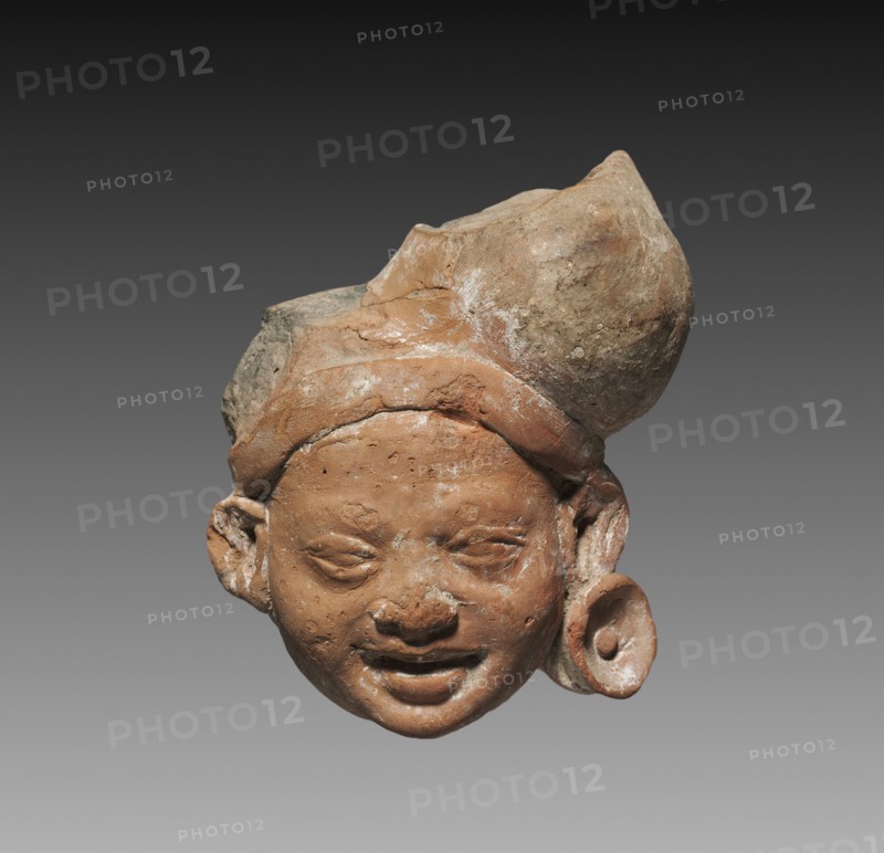 Male Head, possibly a Yaksha, c. 3rd Century BC. Northeastern India, Bihar, Patna, Bulandibagh. Terracotta; overall: 10.5 cm (4 1/8 in.).