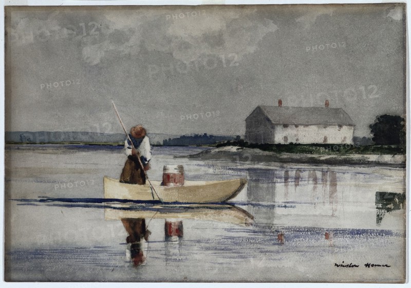 Spearing Eels, ? late 1800s. Winslow Homer (American, 1836-1910). Watercolor over graphite; sheet: 38.5 x 55.3 cm (15 3/16 x 21 3/4 in.).