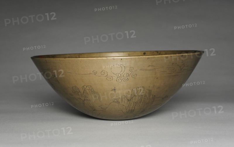 Alms Bowl with Celestial Design, 1900s. Korea, late Unified Silla period (668-935) or early Goryeo Period (918-1392). Bronze with incised decoration