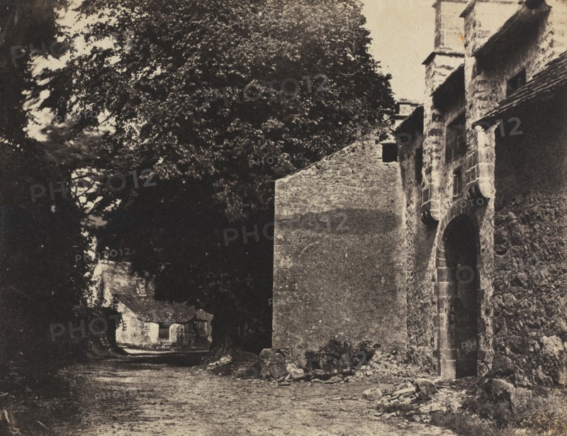The Photographic Album for the Year 1855: Gateway to Borwick Hall, Lancashire, 1855. Rev. John Richardson Major (British, 1821-1871). Salted paper print from calotype negative; image: 16.9 x 22 cm (6 5/8 x 8 11/16 in.); matted: 35.6 x 45.7 cm (14 x 18 in.)