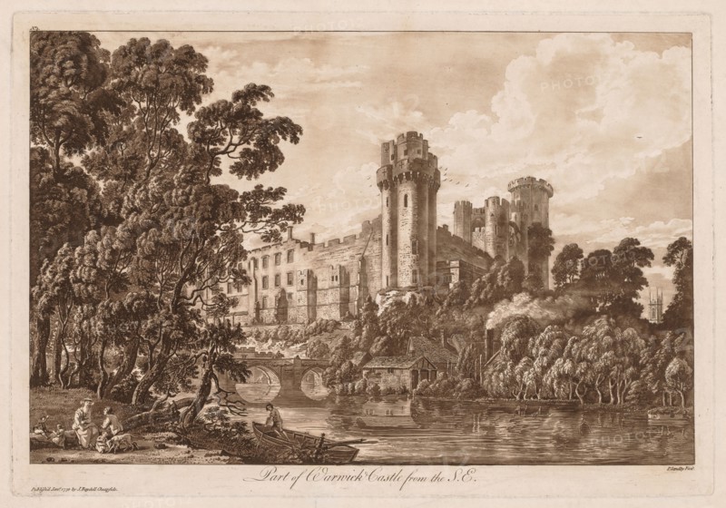 Views of Warwick Castle:  Part of Warwick Castle from the South East, 1776. Paul Sandby (British, 1731-1809). Etching and aquatint