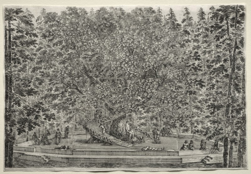 Views of the Villa of Pratolino:  The Inhabited Tree. Stefano Della Bella (Italian, 1610-1664). Etching