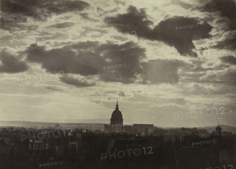 Untitled (Cloud Study with Les Invalides), 1860. Charles Marville (French, 1816-1879). Albumen print from wet collodion negative; image: 15.3 x 21.4 cm (6 x 8 7/16 in.); matted: 40.6 x 50.8 cm (16 x 20 in.)