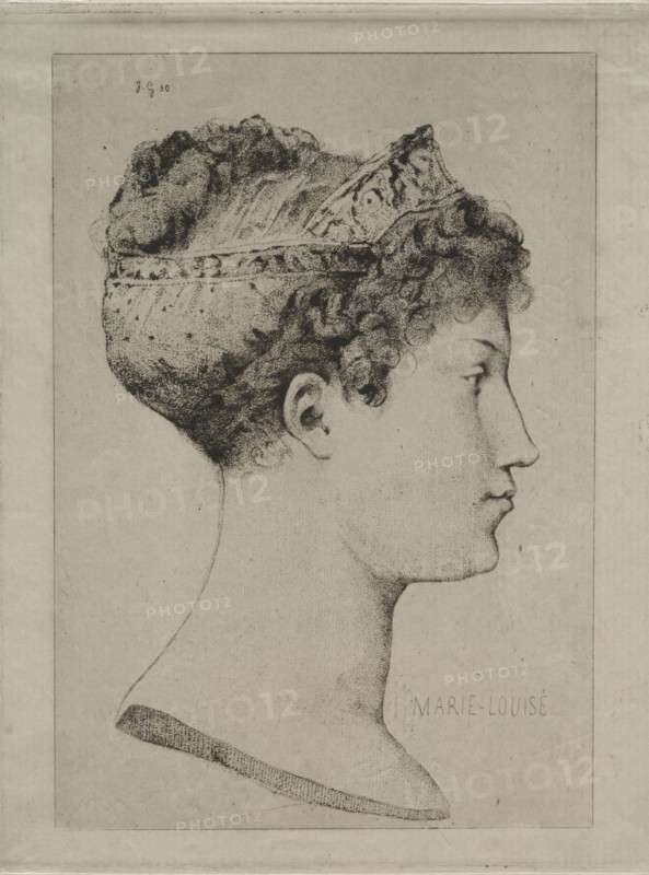 Marie Louise in Profile, 1860. Jules de Goncourt (French, 1830-1870). Etching with stipple and roulette