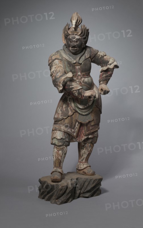 A Heavenly General (One of the Junishinsho), 1200s. Japan, Kamakura period (1185-1333). Wood with lacquer, polychromy, gold, and crystal eyes; overall: 117.2 cm (46 1/8 in.).