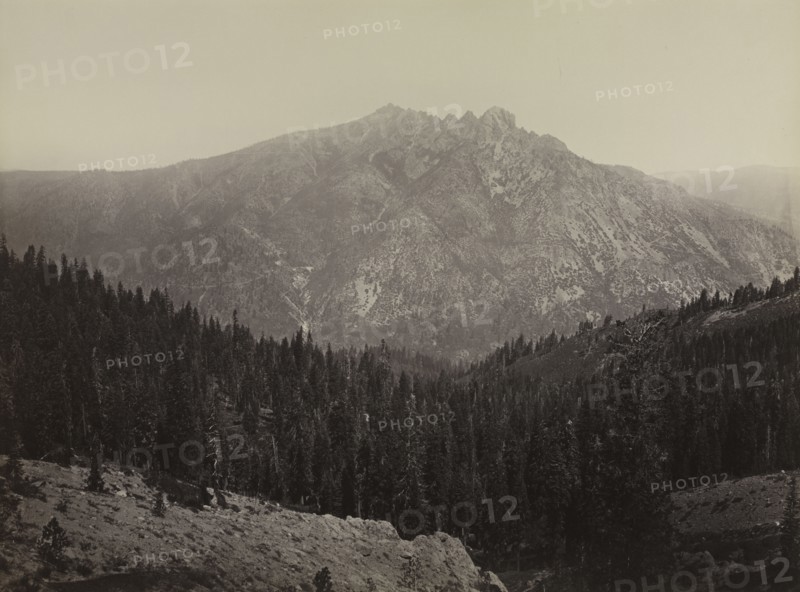 Davoncastle Butte, Sierra Nevada, c. 1866-1870. Carleton E. Watkins (American, 1829-1916). Albumen print from wet collodion negative; image: 40.5 x 54.8 cm (15 15/16 x 21 9/16 in.); matted: 55.9 x 71.1 cm (22 x 28 in.)