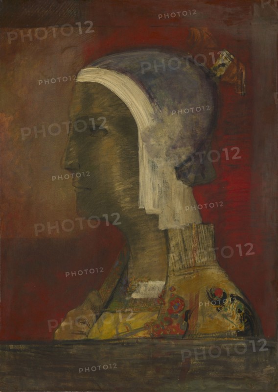 Symbolic Head, c. 1890. Odilon Redon (French, 1840-1916). Oil on paper mounted on canvas; framed: 69 x 54.5 x 7.5 cm (27 3/16 x 21 7/16 x 2 15/16 in.); unframed: 53.3 x 38 cm (21 x 14 15/16 in.).