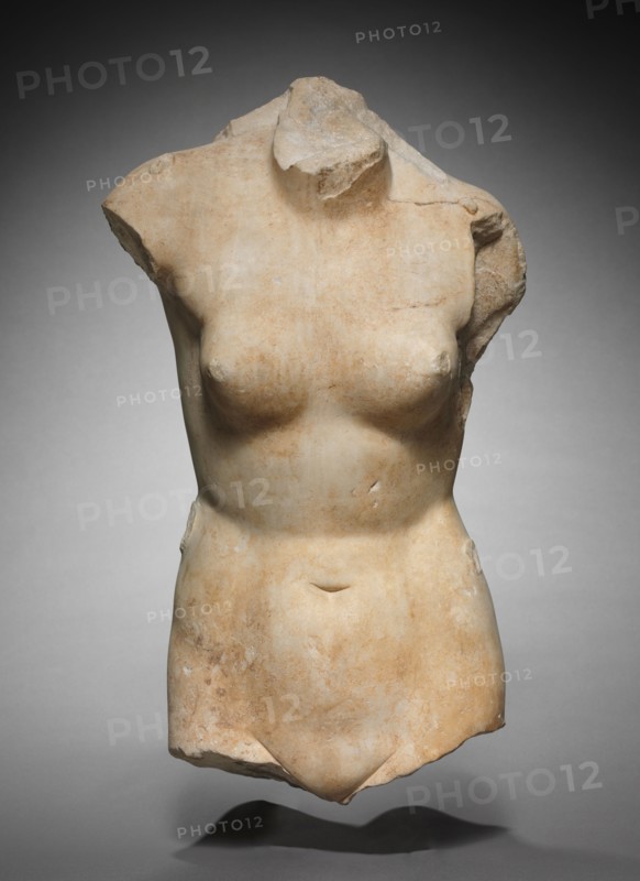 Aphrodite Torso, 2nd-1st Century BC. Greece, Tarentum (Taranto, Italy), Hellenistic Period. Thasian marble; overall: 66.3 x 36.2 cm (26 1/8 x 14 1/4 in.).