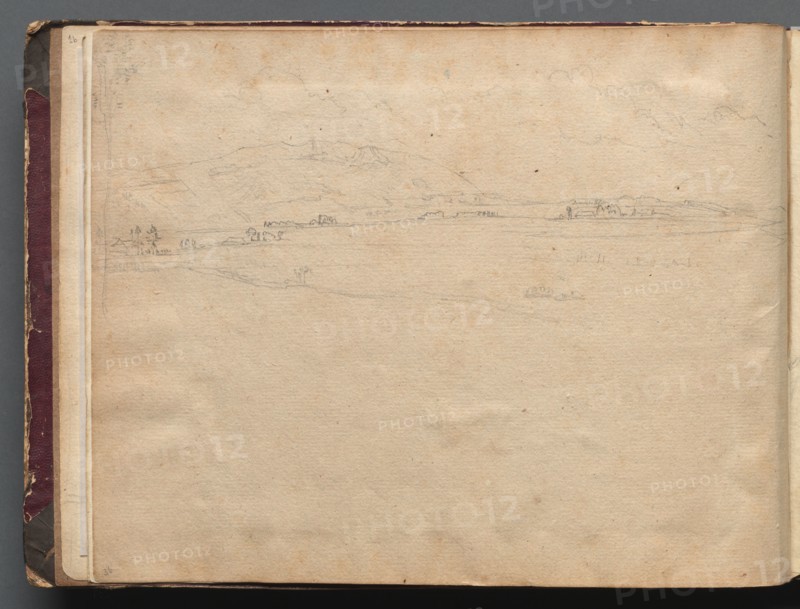 Album with Views of Rome and Surroundings, Landscape Studies, page 03b: Roman Panoramic Landscape. Franz Johann Heinrich Nadorp (German, 1794-1876). Graphite;