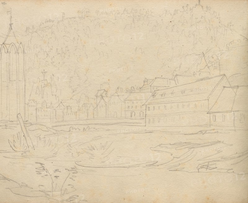 Album with Views of Rome and Surroundings, Landscape Studies, page 48b: Roman Landscape. Franz Johann Heinrich Nadorp (German, 1794-1876). Graphite;