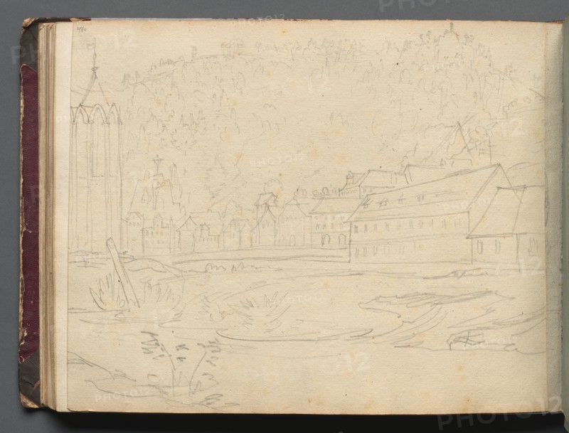 Album with Views of Rome and Surroundings, Landscape Studies, page 48b: Roman Landscape. Franz Johann Heinrich Nadorp (German, 1794-1876). Graphite;