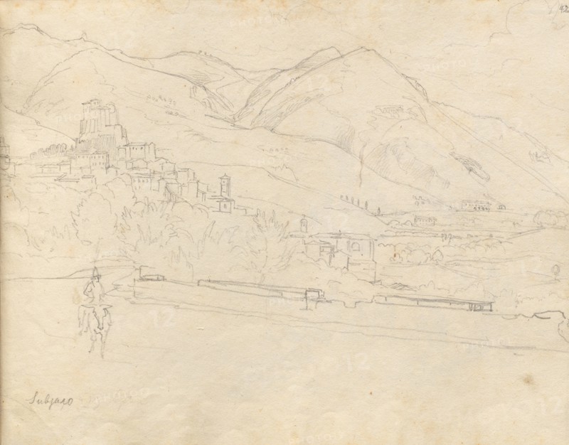 Album with Views of Rome and Surroundings, Landscape Studies, page 42a: Roman Landscape. Franz Johann Heinrich Nadorp (German, 1794-1876). Graphite