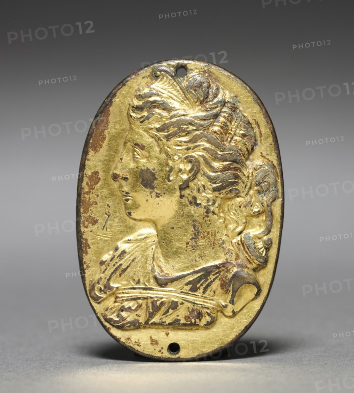 Bust of a Woman (Diana?), c. 1500. Northern Italy, 16th century. Gilt bronze; overall: 5 x 3.4 cm (1 15/16 x 1 5/16 in.).