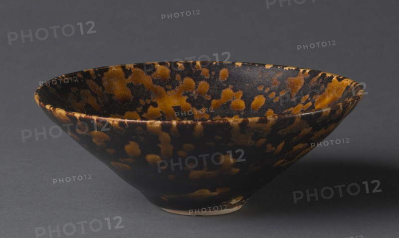 Conical Bowl, 1100s. China, Jiangxi province, Ji'an, Southern Song dynasty (1127-1279). Stoneware with "tortoise shell" glaze, Jizhou ware; diameter: 14.8 cm (5 13/16 in.); overall: 5.4 cm (2 1/8 in.).