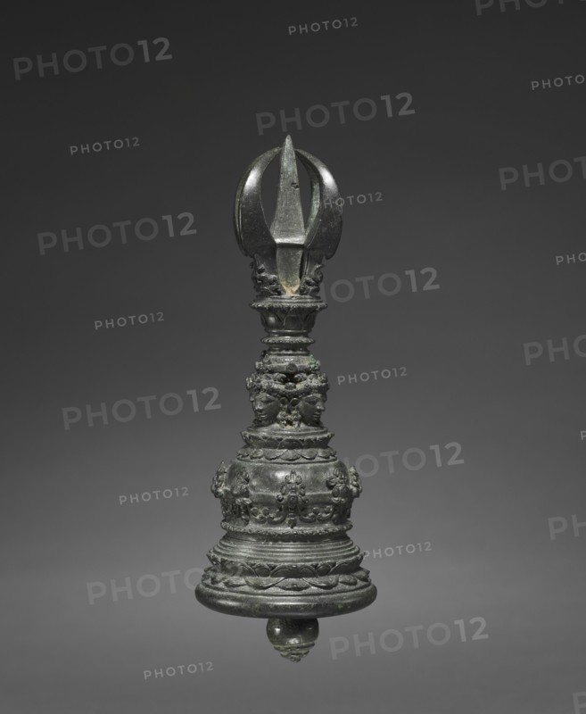 Bell with Vajra Handle, 900s. Indonesia, Java, 10th century. Bronze; diameter: 5.7 cm (2 1/4 in.); overall: 15.1 cm (5 15/16 in.).