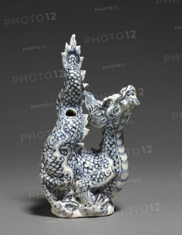 Ewer in the Shape of a Dragon, 1400s. Vietnam (Annam), 15th century. Porcelain with underglaze blue; overall: 28.3 x 15 cm (11 1/8 x 5 7/8 in.).