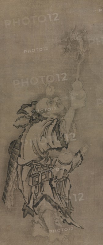 Hotei with Daoist Immortals: Immortal with Gourd and Dragon, c. 1575-1600. Kyuseki Tomonobu (Japanese, 1653–1721). Triptych of hanging scrolls: ink on paper; painting only: 119.6 x 51 cm (47 1/16 x 20 1/16 in.); including mounting: 210.2 x 68.6 cm (82 3/4 x 27 in.).