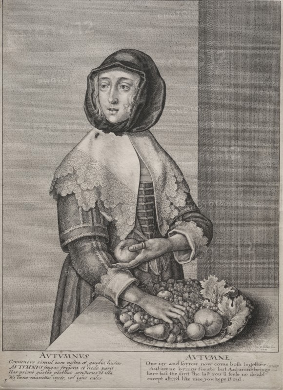 The Four Seasons:  Autumn, 1641. Wenceslaus Hollar (Bohemian, 1607-1677). Etching