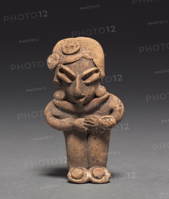 Male Figurine, c. 400-100 BC. Mexico, Guanajuato, Chupicuaro. Earthenware with pigments; overall: 8.3 x 4.6 x 1.9 cm (3 1/4 x 1 13/16 x 3/4 in.).