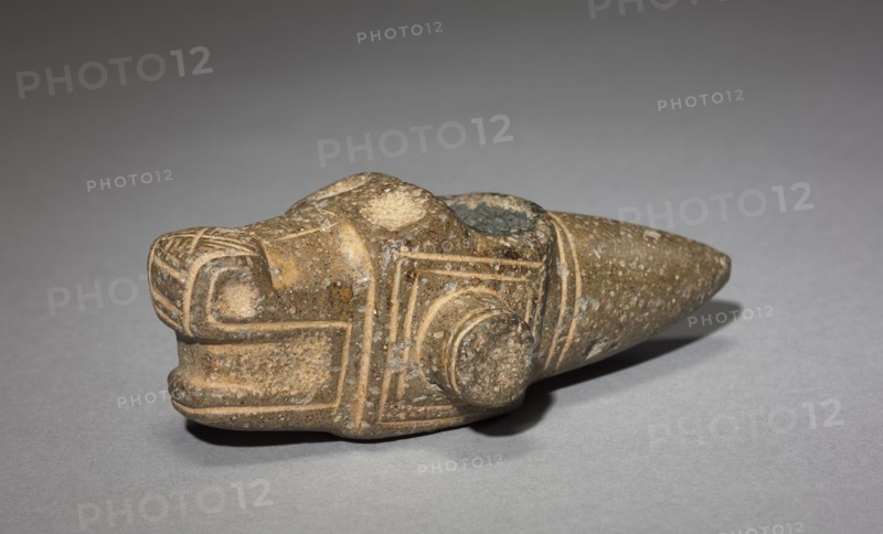 Mace Head, 300-500. Costa Rica. Pecked and polished gray stone; overall: 4.2 x 7.3 x 13.6 cm (1 5/8 x 2 7/8 x 5 3/8 in.).