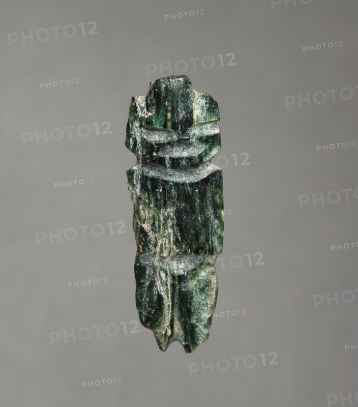 Miniature Figure, 100 BC - 300. Mexico, Guerrero, Mezcala. Serpentine; overall: 2.9 x 0.9 cm (1 1/8 x 3/8 in.).