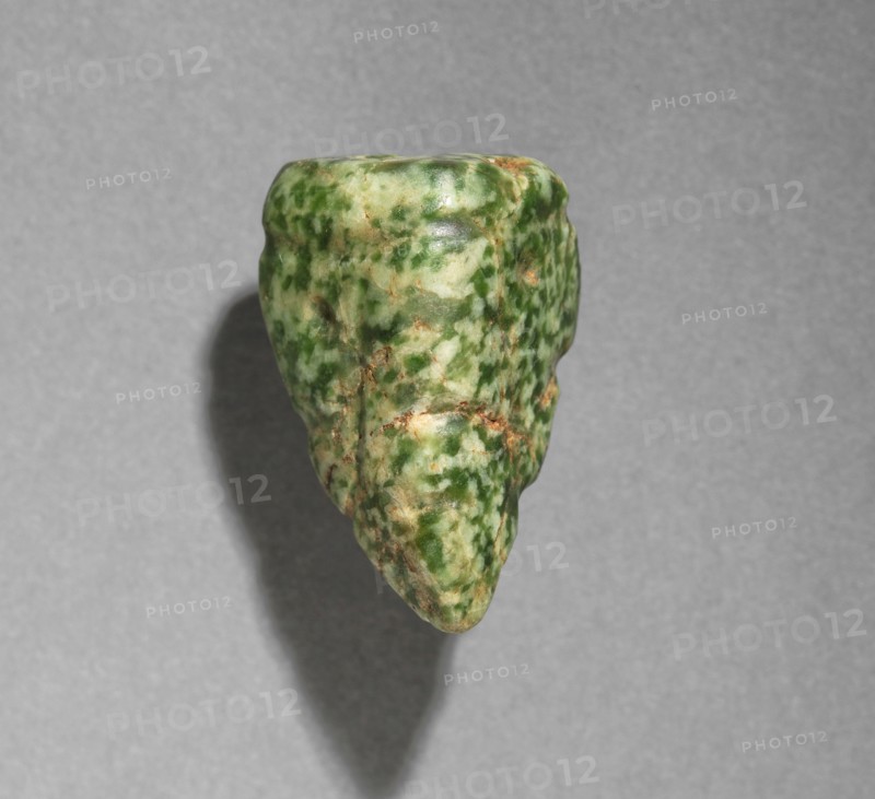 Head Pendant, 100 BC - 300. Mexico, Guerrero, Mezcala. Polished green stone; overall: 2.8 x 1.9 cm (1 1/8 x 3/4 in.).