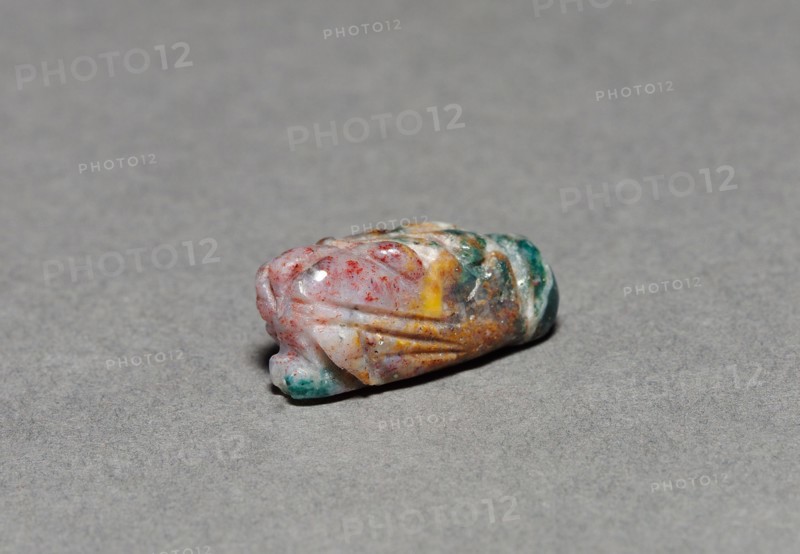 Serpent Labret, 1200-1519. Mexico, Oaxaca, Xoxo, Mixtec. Varicolored stone; overall: 1.9 cm (3/4 in.).