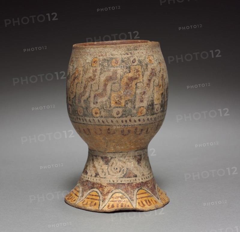 Drinking Cup, 900-1519. Mexico, Cholula(?), Mixteca-Puebla style. Pottery with burnished, colored slips; overall: 12.5 x 8.5 cm (4 15/16 x 3 3/8 in.).