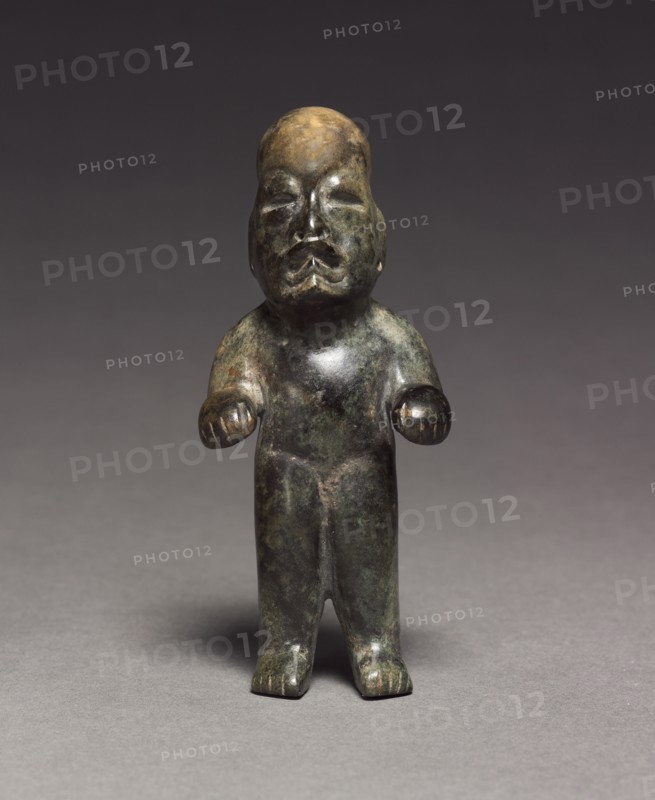 Standing Figure, c. 900-400 BC. Mexico, Olmec, 1200-300 BC. Serpentine; overall: 10.6 x 4.5 x 2.5 cm (4 3/16 x 1 3/4 x 1 in.).