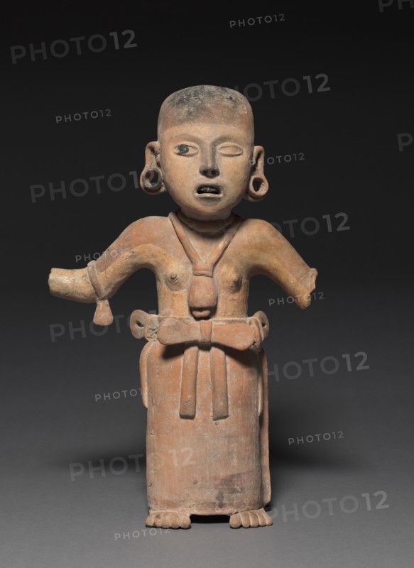 Pair of Female Figures, 200-500. Mexico, Southern Veracruz, Limon, Remojades Monumental Sculpture type. Pottery with burnished buff slip and asphalt paint; overall: 50.3 x 31.2 x 17.7 cm (19 13/16 x 12 5/16 x 6 15/16 in.); part 2: 51.8 x 34.2 x 12.7 cm (20 3/8 x 13 7/16 x 5 in.).